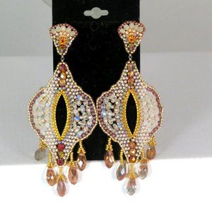 Moonstone 24K gold earrings handmade